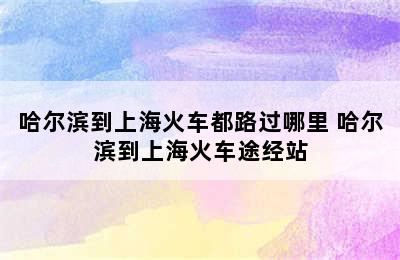 哈尔滨到上海火车都路过哪里 哈尔滨到上海火车途经站